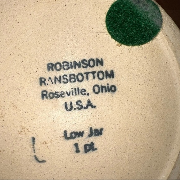 ROBINSON Ransbottom stoneware, 1 pt stenciled Low Jar GREAT condition! - Picture 4 of 4